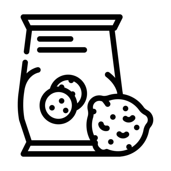 Oatmeal cookies snack line icon vector illustration — Stok Vektör