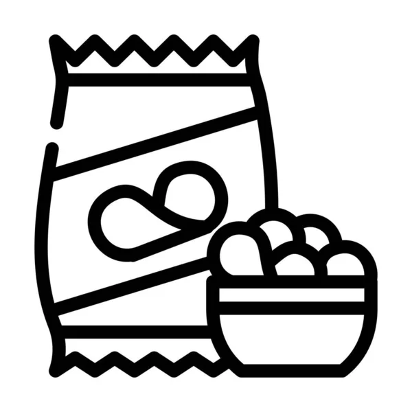 Chips snack line icon vector illustration — Stockový vektor