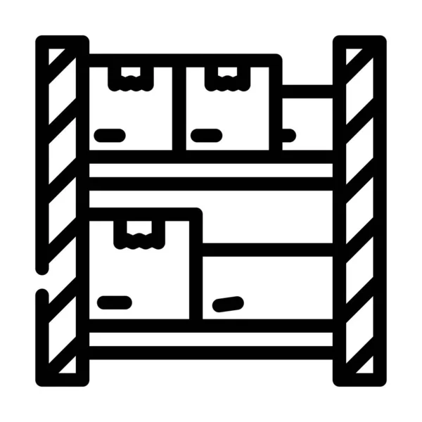 Warehouse shelves wholesale line icon vector illustration — Image vectorielle