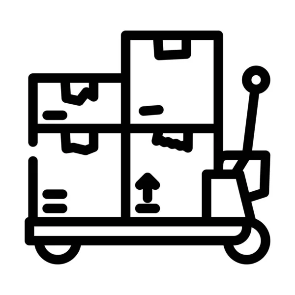 Transporter cart wholesale line icon vector illustration - Stok Vektor