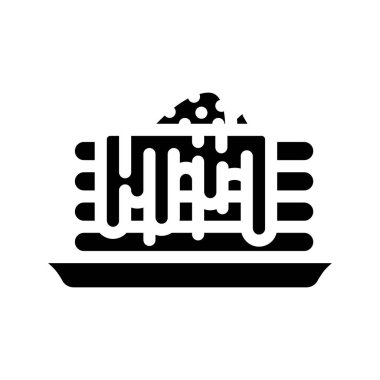 Çikolatalı kek ve çilek sembolü vektör illüstrasyonu