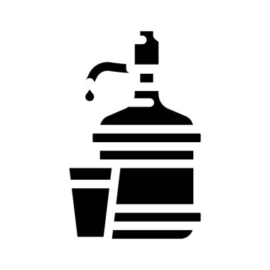Pompa glifli su şişesi ikon vektör çizimi