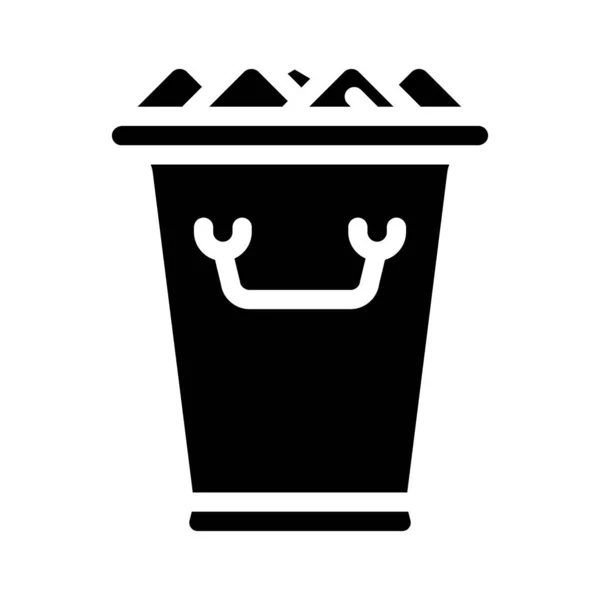 Ice bucket bartender glyph icon vector illustration — Stock Vector