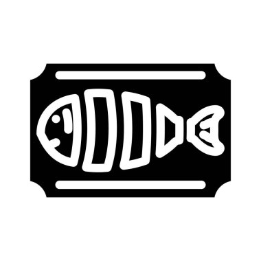 kes balık glifini simge vektör illüstrasyonu