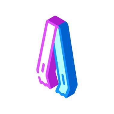 buz cımbızı barmen izometrik ikon vektör çizimi