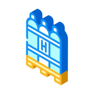 Hidrojen biyogaz izometrik ikon vektör çizimi