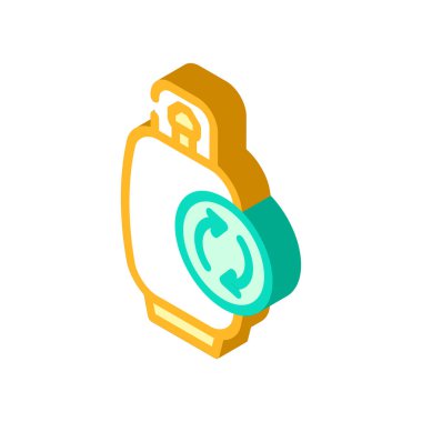 silindir biyogaz izometrik ikon vektör illüstrasyonunun yeniden kullanılması