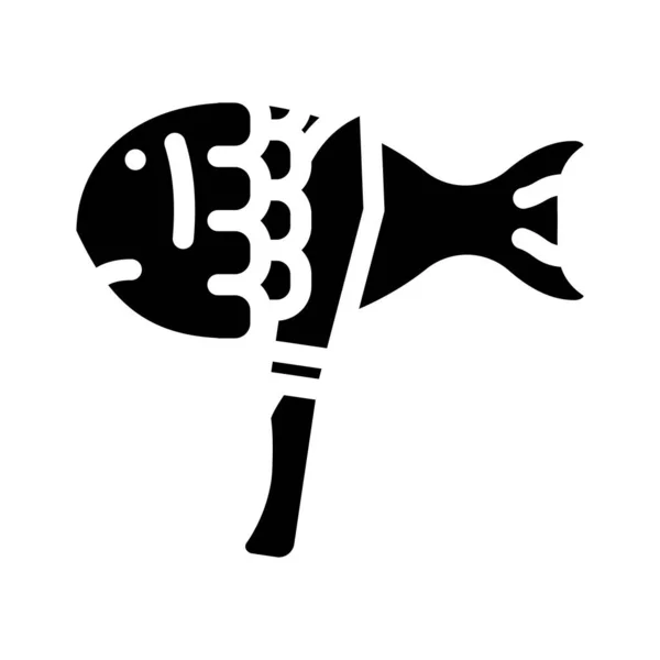 魚のグリフアイコンのベクトル図 — ストックベクタ