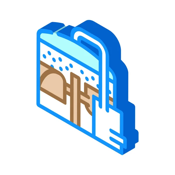 Methanspeicher oder Biogasanlage, Fermenter oder Reaktor isometrische Symbolvektorabbildung — Stockvektor