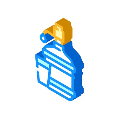 pompa izometrik ikon vektör illüstrasyonlu su şişesi