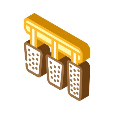 pedallar otomobil izometrik ikon vektör çizimi