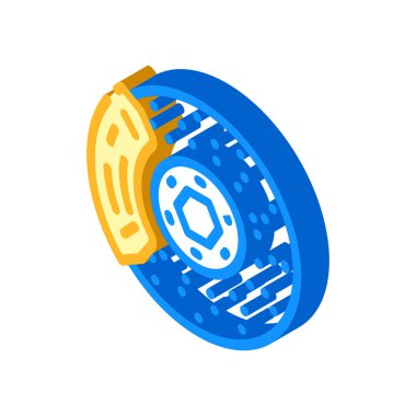 fren diski izometrik ikon vektör çizimi