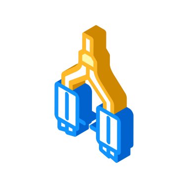 Egzoz otomobili izometrik vektör çizimi