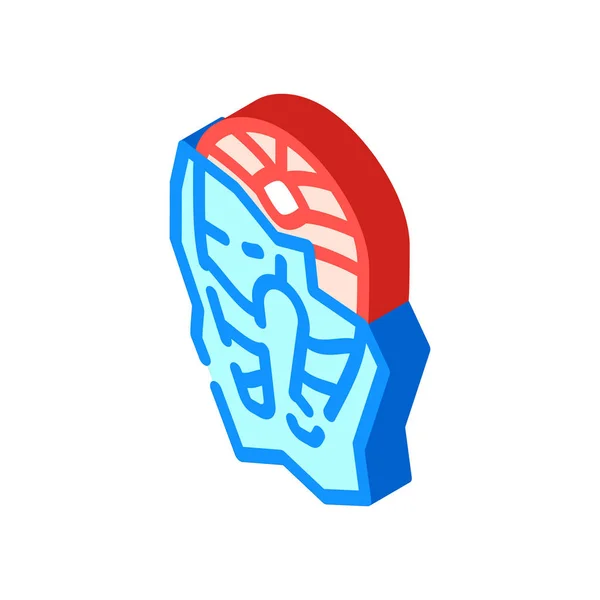Frozen fish isometric icon vector illustration — Stock Vector
