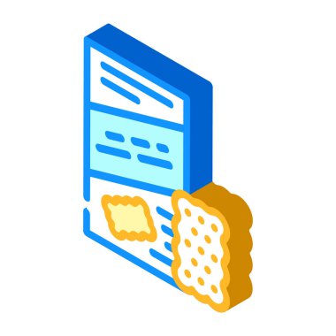 Çerezler izometrik ikon vektör çizimi