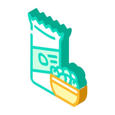 fındık çerezi izometrik ikon vektör çizimi