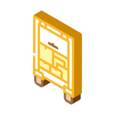 kamyon izometrik ikon vektör çizimi