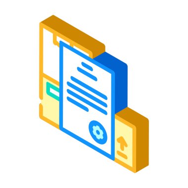 belgelendirme toptan izometrik ikon vektör çizimi