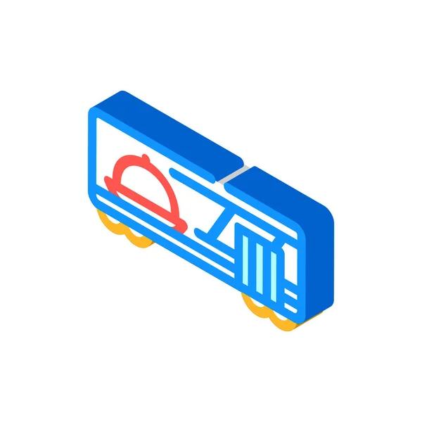 웨건 레스토랑 isometric icon vector illustration — 스톡 벡터