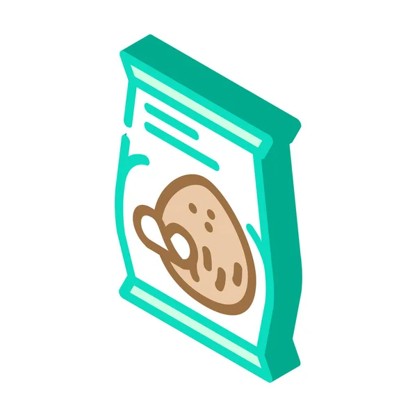 Copeaux de noix de coco snack icône isométrique illustration vectorielle — Image vectorielle