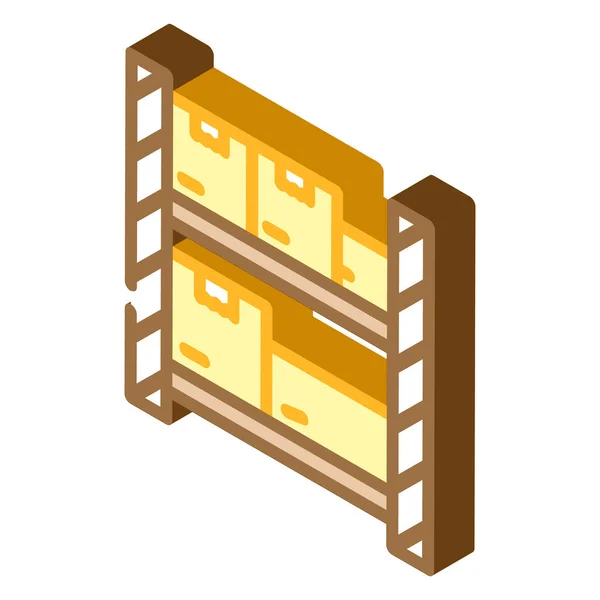 Warehouse shelves wholesale isometric icon vector illustration — Stock Vector