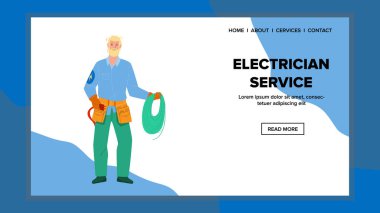 Elektrik Hizmetleri İşçisi Kablo Kırma Vektörünü Tamir Etti