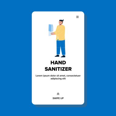 El dezenfektanı, Palm Hijyen Vektörü olarak Adam Kullanıyor