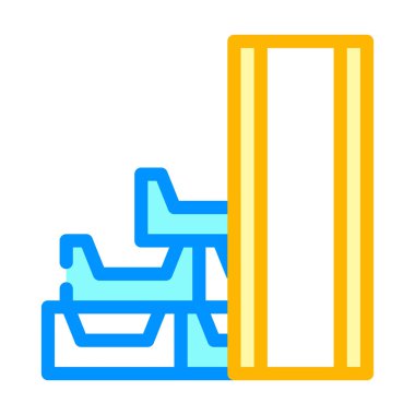 Boşaltma sistemi oluşturma malzemesi renk vektör illüstrasyonu