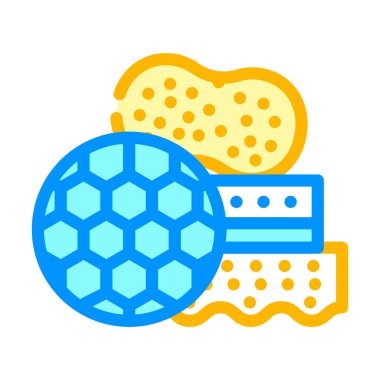 Araba cilalama renk ikonu vektör illüstrasyonu için farklı süngerler