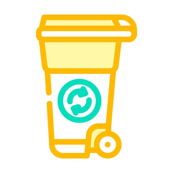 Zbiornik odpadów kompost kolor ikona wektor ilustracja — Wektor stockowy