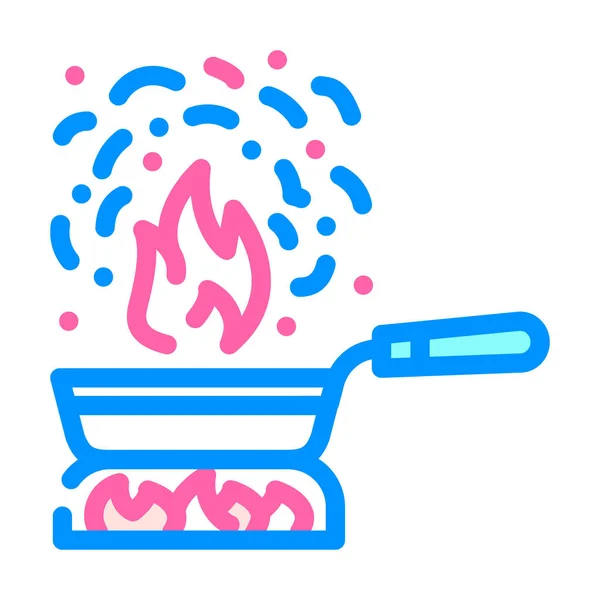 Illustration vectorielle d'icône de couleur de nourriture brûlée — Image vectorielle