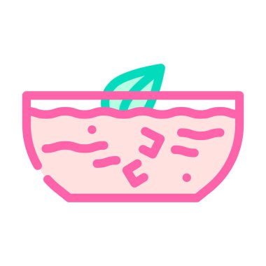 Gazpacho İspanya yemeği renk ikonu vektör çizimi