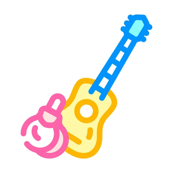 Guitar and castanets color icon vector illustration — Stock Vector