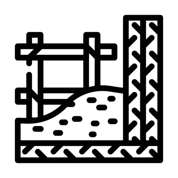 Armatur Baumaterial Linie Symbol Vektor Illustration — Stockvektor