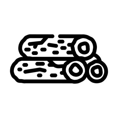 ahşap çubuk oluşturma malzeme çizgi vektör illüstrasyonu