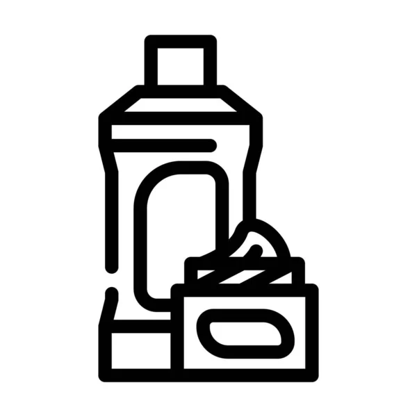 Líquido químico para a ilustração do vetor do ícone da linha de polimento do carro — Vetor de Stock