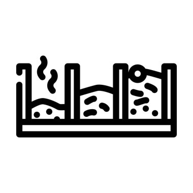 pit kompostu çizgisi vektör çizimi