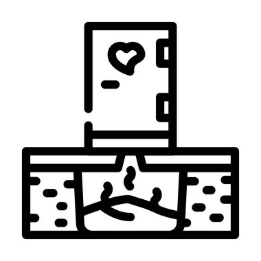 tuvalet gübre hattı ikon vektör çizimi