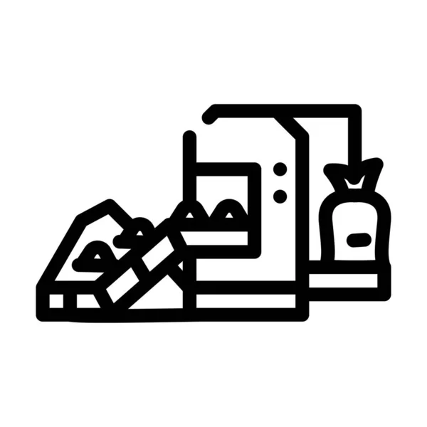 Průmyslové balení vektorové ilustrace ikony kompostu — Stockový vektor