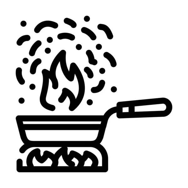 Burnt food line icon vector illustration — Stock Vector