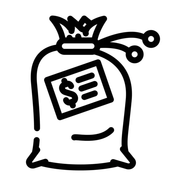 Dinero bolsa línea icono vector ilustración — Vector de stock