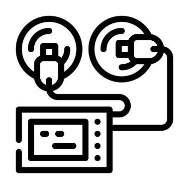 Vakum bardakları çizgisi simgesi çizimi ile uyarıcı