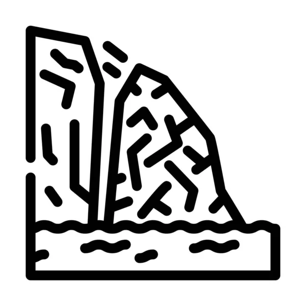 Iceberg dissidente linha de desastre ícone vetor ilustração — Vetor de Stock