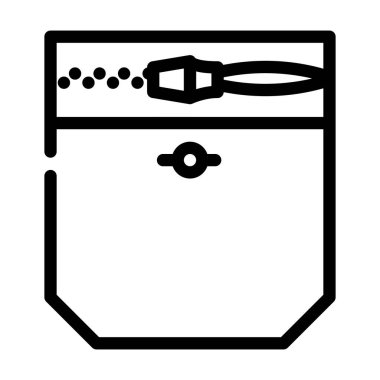 fermuar kilitli cep satırı simgesi çizimi