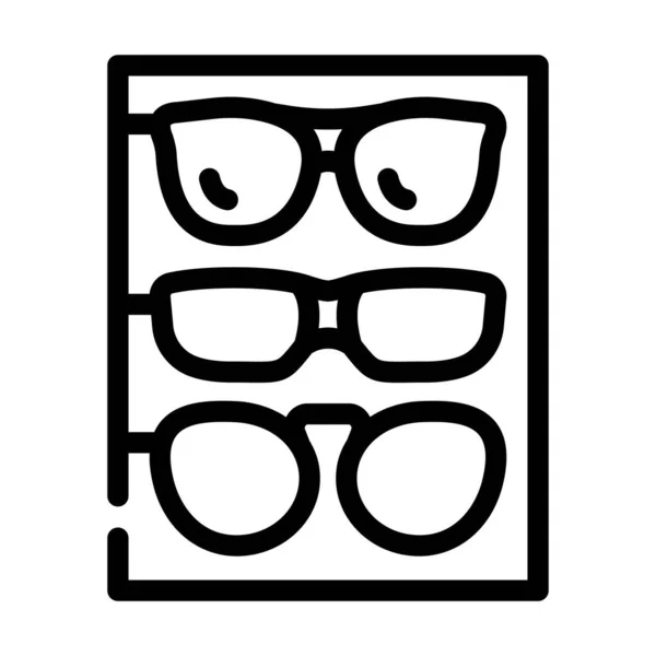 Diferentes marcos de gafas conjunto línea icono vector ilustración — Vector de stock