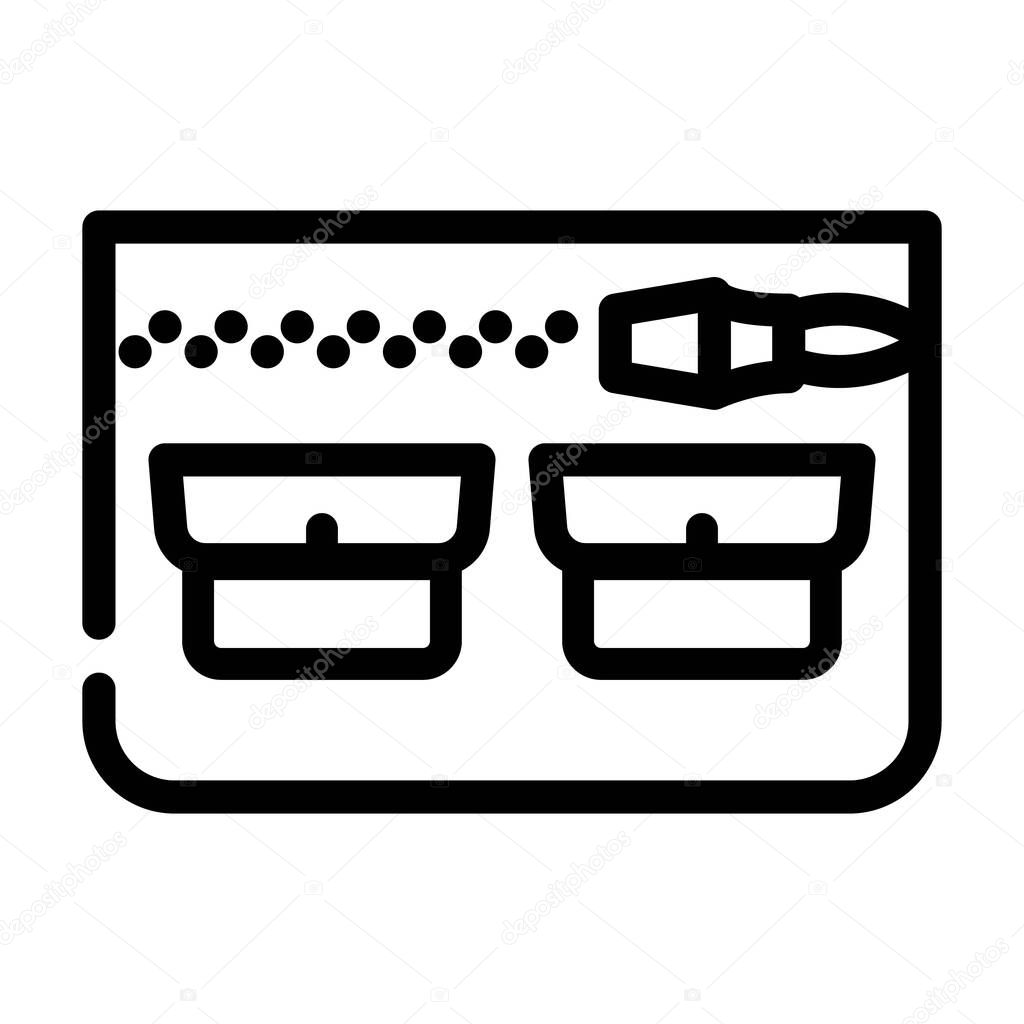 universal pocket line icon vector illustration