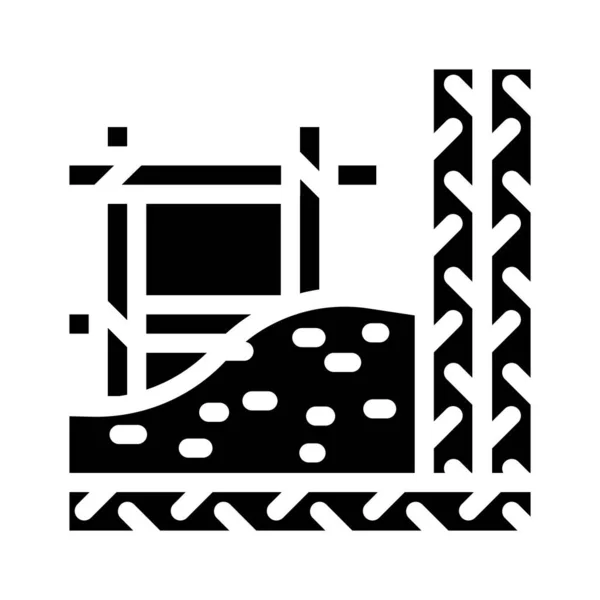 Armadura material de construcción glifo icono vector ilustración — Archivo Imágenes Vectoriales
