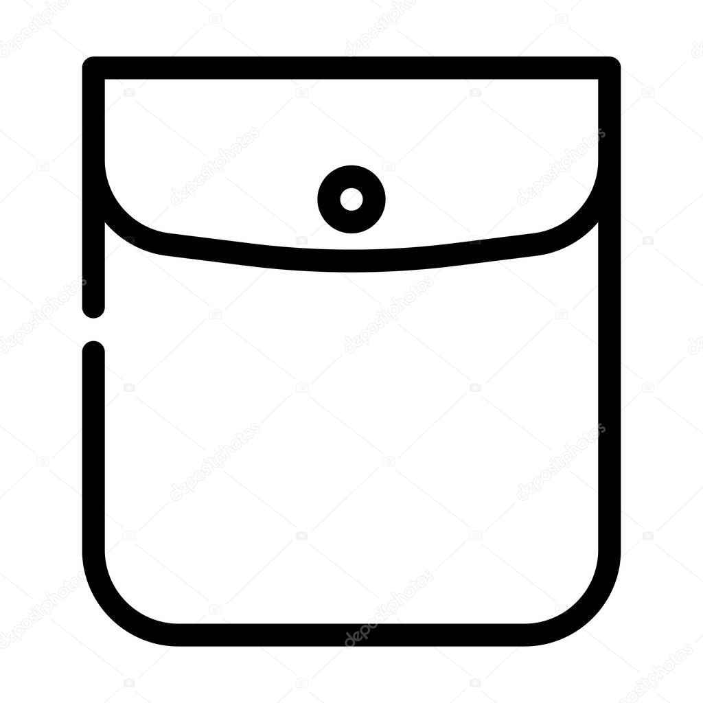 button closed pocket line icon vector illustration