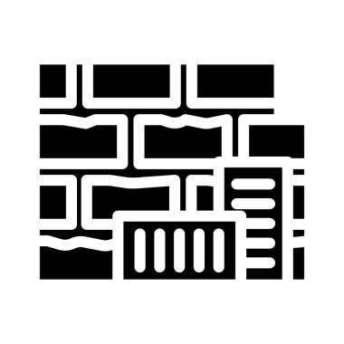 tuğla yapı malzemesi sembol vektör illüstrasyonu