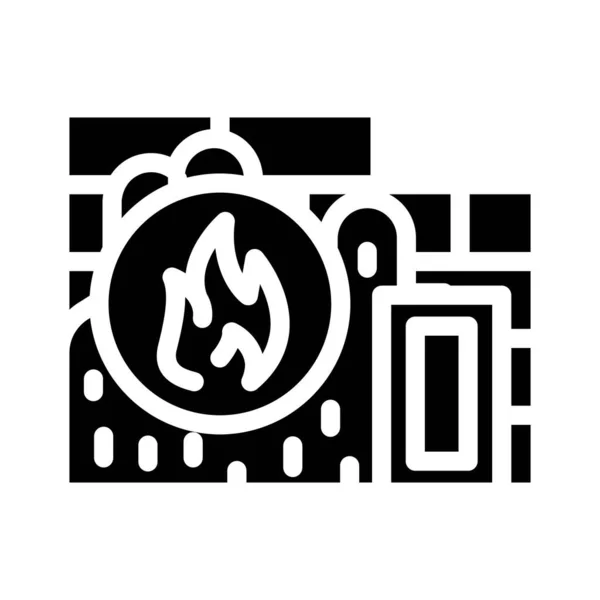 Flammgeschütztes Baumaterial Glyphen-Symbol-Vektor-Illustration — Stockvektor